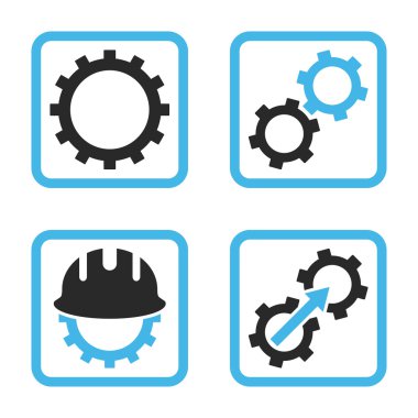 Geliştirme düz kare vektör simgesi