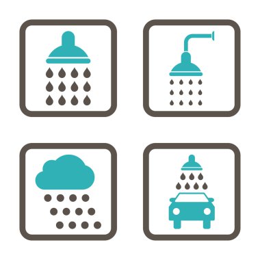 Duş düz kare vektör simgesi