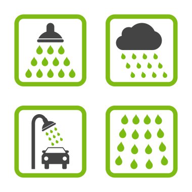 Duş düz kare vektör simgesi