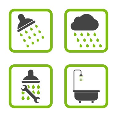 Duş düz kare vektör simgesi