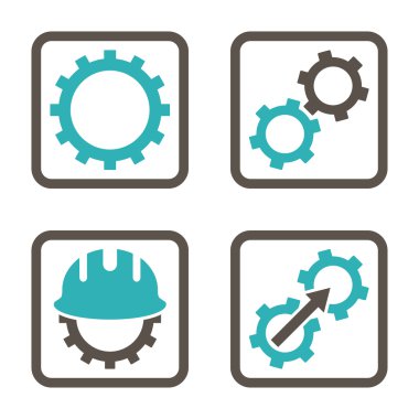 Geliştirme düz kare vektör simgesi