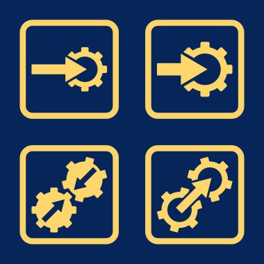 Entegrasyon vites düz kare vektör simgesi