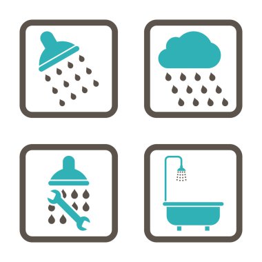 Duş düz kare vektör simgesi