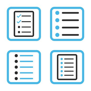 Liste öğeleri düz kare vektör simgesi