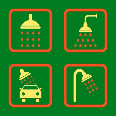 Duş düz kare vektör simgesi