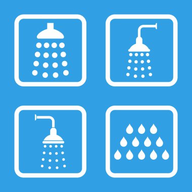 Duş düz kare vektör simgesi