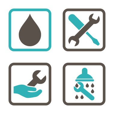 Duş düz kare vektör simgesi