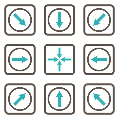 Yön okları düz kare vektör simgesi