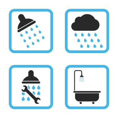 Duş düz kare vektör simgesi