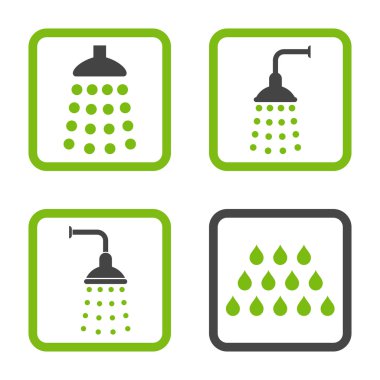 Duş düz kare vektör simgesi