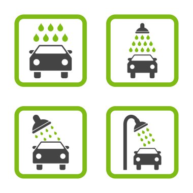 Araba duş düz kare vektör simgesi