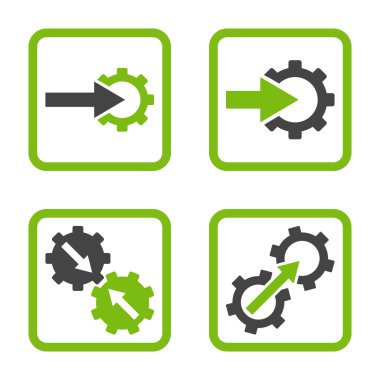 Entegrasyon vites düz kare vektör simgesi