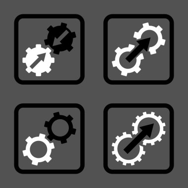 Entegrasyon vites düz kare vektör simgesi