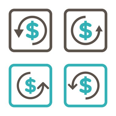 Düz kare vektör simge iade