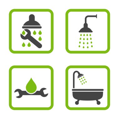 Sıhhi tesisat düz kare vektör simgesi