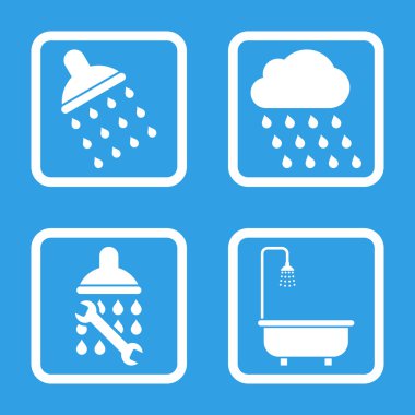 Duş düz kare vektör simgesi