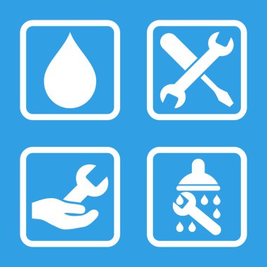 Duş düz kare vektör simgesi