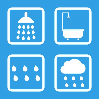 Duş düz kare vektör simgesi