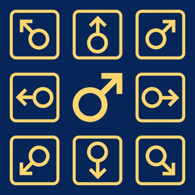 Yön düz kare vektör simgesi