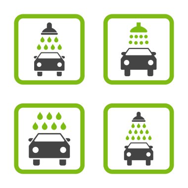 Carwash düz kare vektör simgesi
