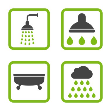 Duş banyo düz kare vektör simgesi