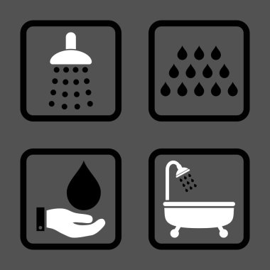 Duş düz kare vektör simgesi