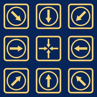 Yön okları düz kare vektör simgesi