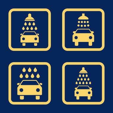 Carwash düz kare vektör simgesi