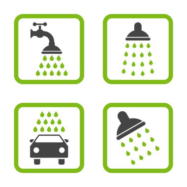 Duş düz kare vektör simgesi