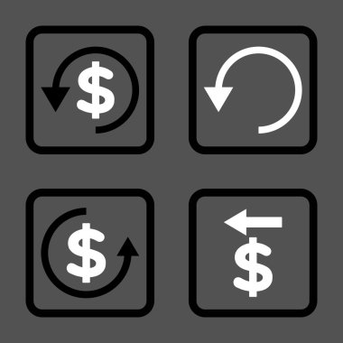 Ters ibraz düz kare vektör simgesi