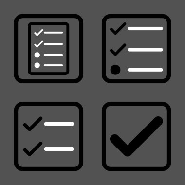 Geçerli düz kare vektör simgesi