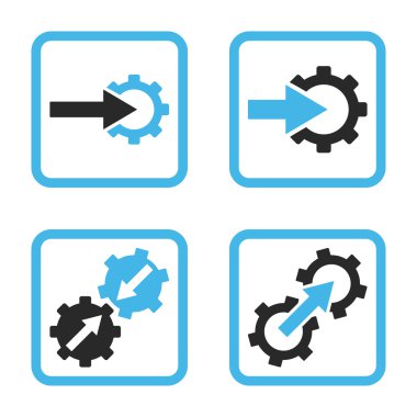 Entegrasyon vites düz kare vektör simgesi