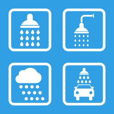 Duş düz kare vektör simgesi