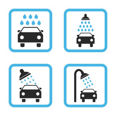 Araba duş düz kare vektör simgesi