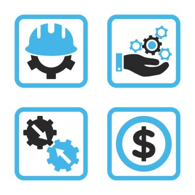 Geliştirme düz kare vektör simgesi