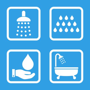 Duş düz kare vektör simgesi