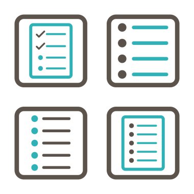 Liste öğeleri düz kare vektör simgesi