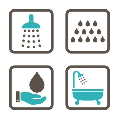 Duş düz kare vektör simgesi