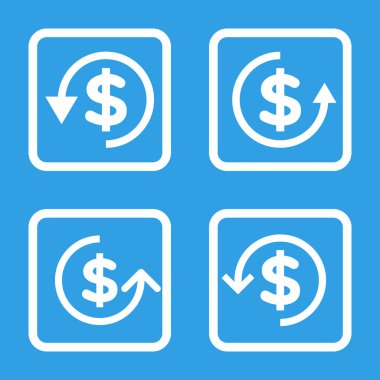 Düz kare vektör simge iade