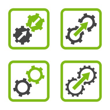 Entegrasyon vites düz kare vektör simgesi