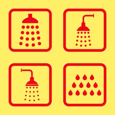 Duş düz kare vektör simgesi