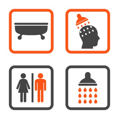 Sıhhi düz kare vektör simgesi