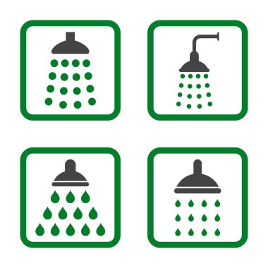 Duş düz kare vektör simgesi