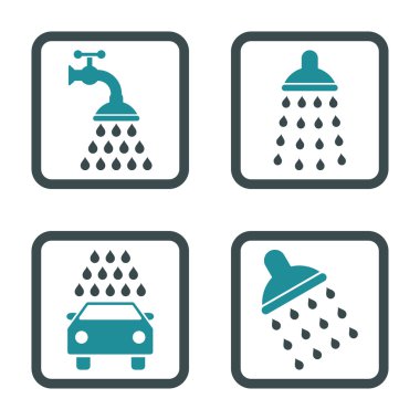 Duş düz kare vektör simgesi