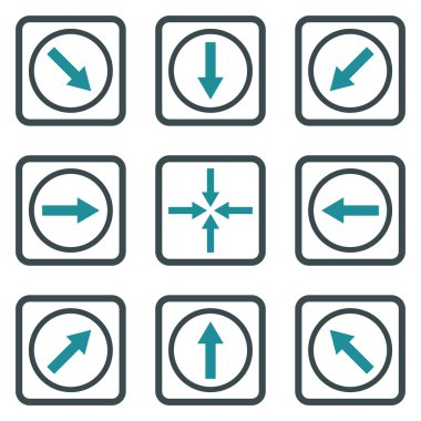 Yön okları düz kare vektör simgesi