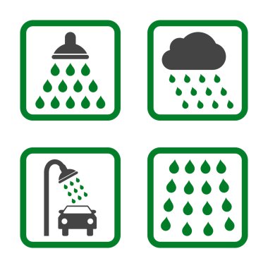 Duş düz kare vektör simgesi