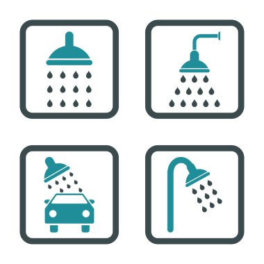 Duş düz kare vektör simgesi