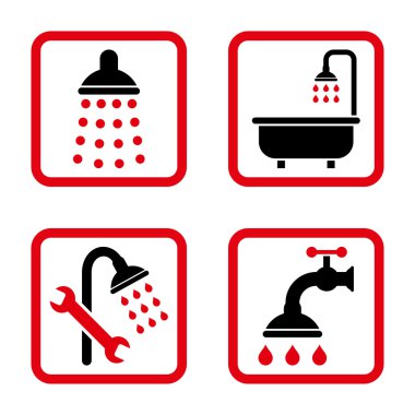 Duş düz kare vektör simgesi