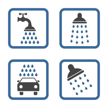 Duş düz kare vektör simgesi