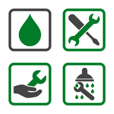 Duş düz kare vektör simgesi